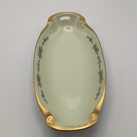 Japan Relish Tray with Gold Gilt and Hand-painted Flowers - Picture 4 of 9